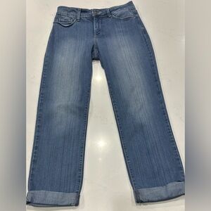 NYDJ Classic Blue Cropped Cuffed Jeans
